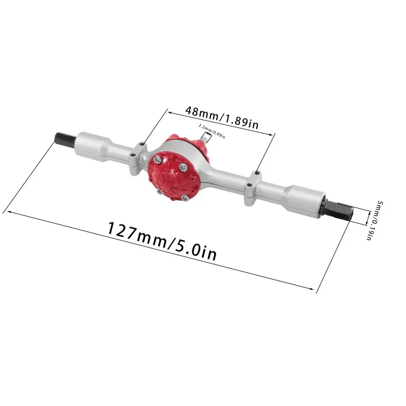 A48U Ponte dell'asse posteriore in metallo per LDRC LD1297 LD1279 Parti di aggiornamento per auto RC con accessori kit albero motore