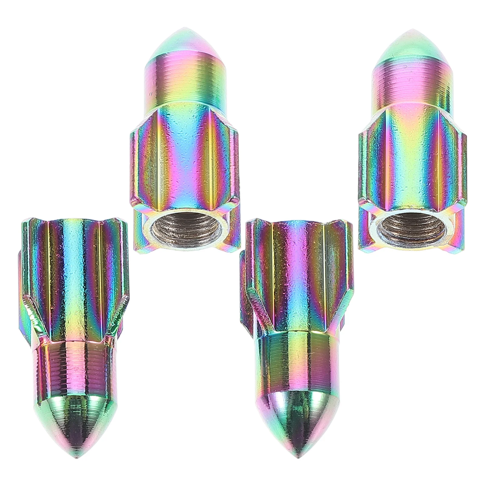 

4Pcs Universal Tire Valve Caps Aluminum Alloy Rocket Design for Cars Trucks Motorcycles Bicycles Valve Stem Cover Dust Proof Air