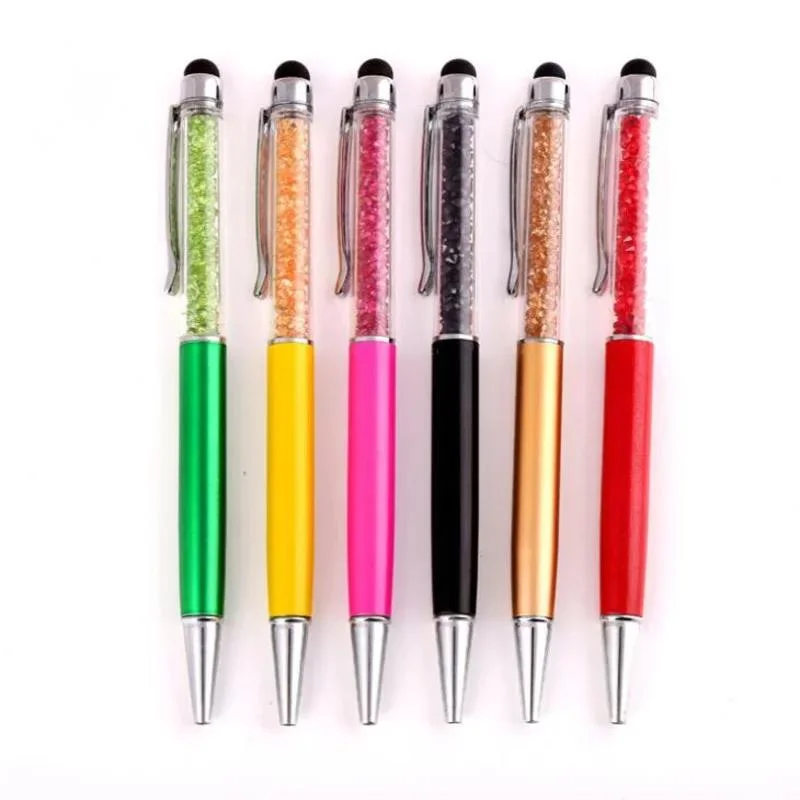 26 Colors Metal Crystal Ballpoint Pen Stylus Touch Luxury Stationery Office School Supply Spinning Ellen Brook Telescopic Gift