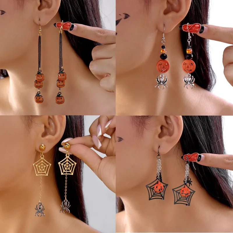 Halloween Tassel Spider Earrings Women Gothic for Women, Trendy Boho Dangle Drop Earrings, Party Beach Evening Wedding Gift Chic