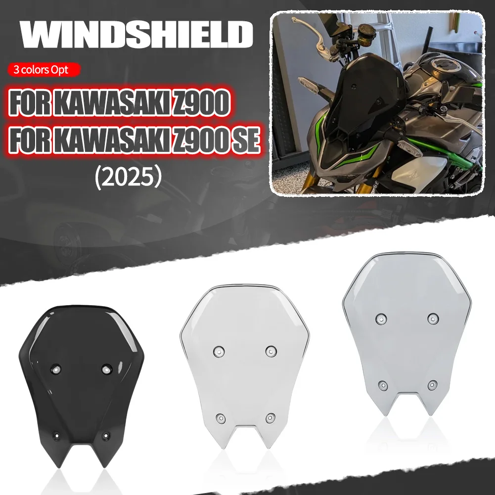 

Motorcycle Touring Windshield Wind Deflectors Visor For Kawasaki Z900 ABS Z 900 SE ABS 2025 Large Tall Windscreen Protection