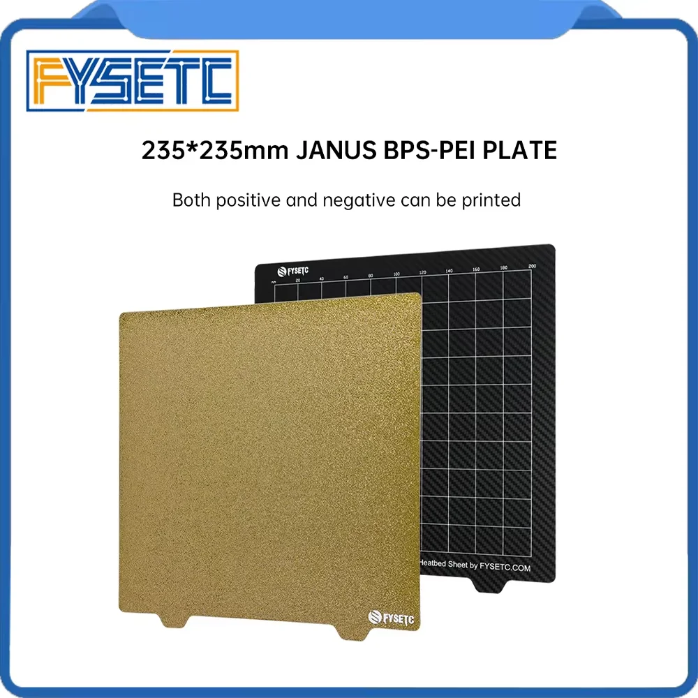 

FYSETC PEI JANUS BPS-PET PLATE Стальной лист с магнитным основанием для Ender 3/5 pro CR10 PRUSA MK4 Voron SV08 qidi Plus 4