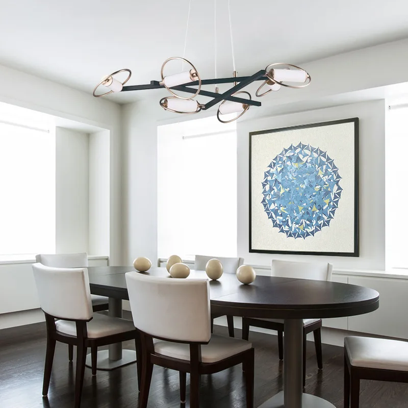 Modern LED Shaped Circular Ring Ceiling Chandeliers Simplicity Pendent Lamp Living Dining Room Home Decor Hanging Light Fixtures