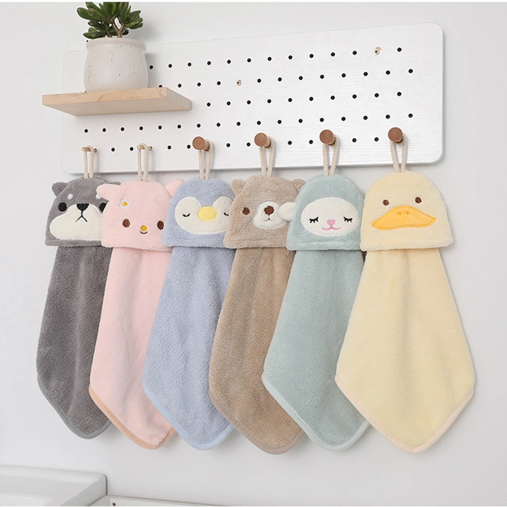 Soft Cute Animal Cleaning Cloth Microfiber Towel Hand Towel Quick Drying Hand Towel Kitchen Supplies