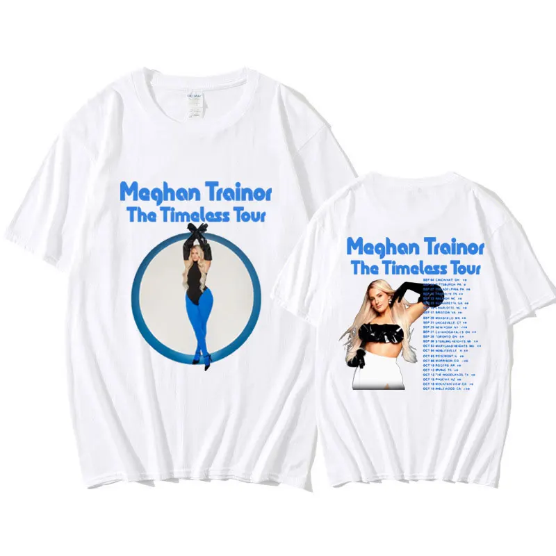 Singer Meghan Trainor The Timeless Tour 2024 Print t shirt men Vintage Harajuku short sleeves Fashion Hip hop T-Shirt streetwear