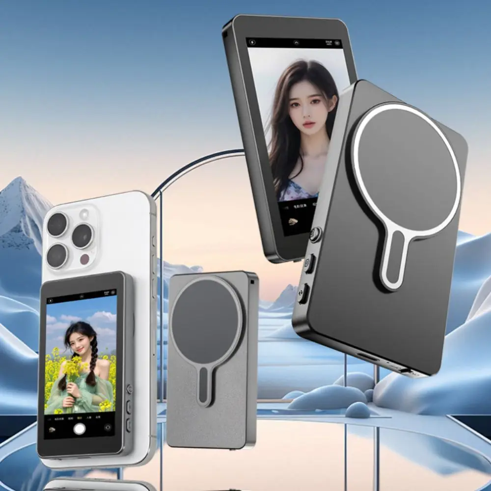 

Портативный телефон, монитор для селфи, экран, Wi-Fi, Bluetooth-соединение, перезаряжаемая беспроводная магнитная камера для видеоблогов, задняя камера телефона