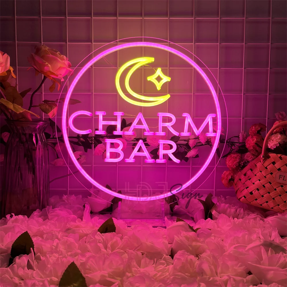 

Charm Bar Neon Sign Home Room Led Wall Decor Coffee Cafe Neon Lights USB Cafe Bar Club Party Decoeation Business LED Signs
