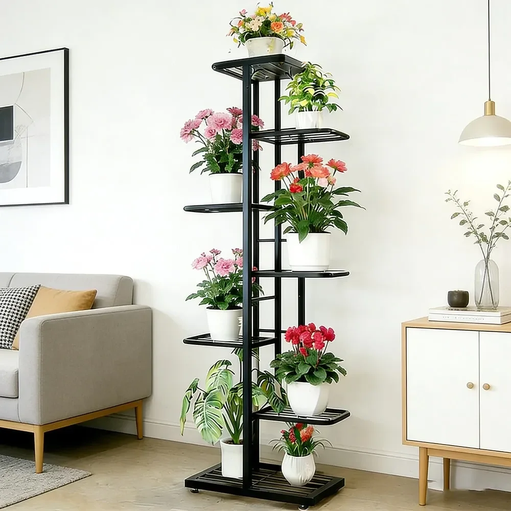 

Металлическая подставка для растений, усиленная, многоярусная, для цветов, для дома и улицы, с высоким углом наклона, для цветочных горшков