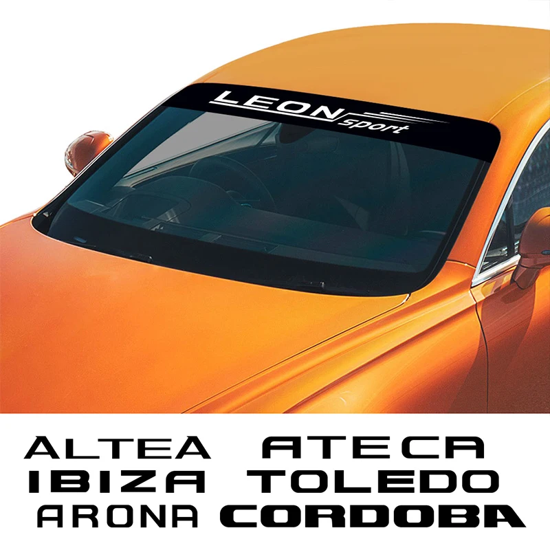 For Seat Leon mk1 Cordoba Ateca Arona Altea Toledo Ibiza Alhambra Arosa Car Front Windshield Decoartive Sticker and Decals