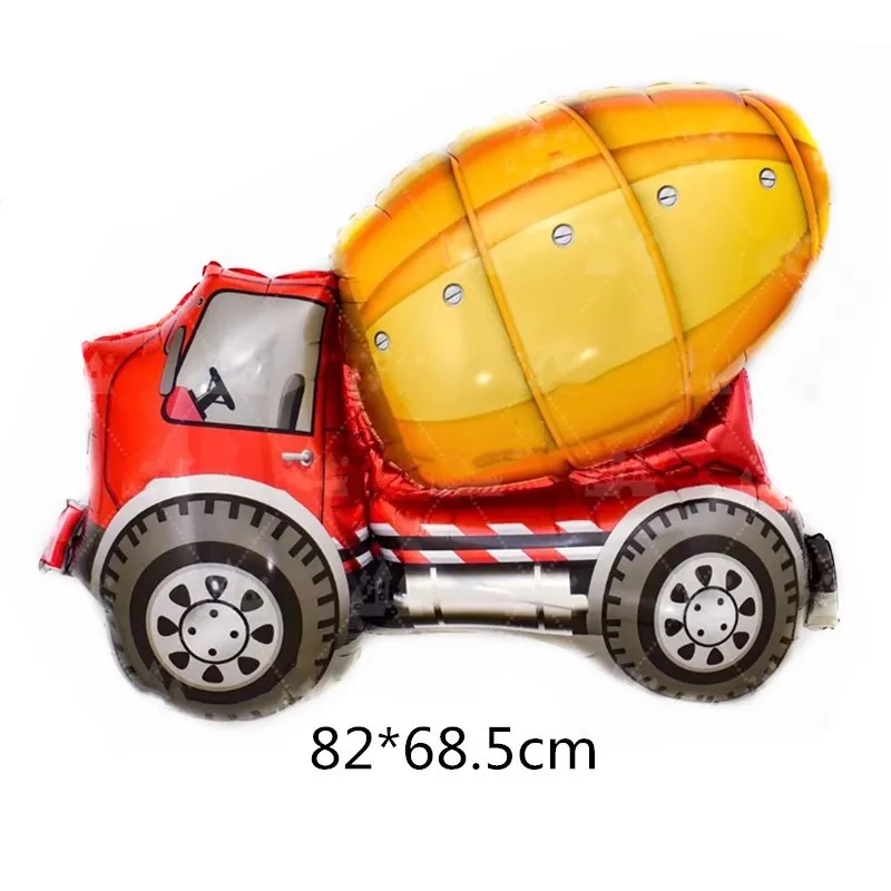 1PCS/PACK Construction Crane Excavator Engineering VehicleFoil Balloons Cement Truck Baby Shower Boys Birthday Party Supplies