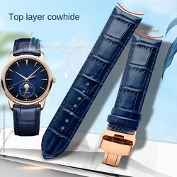 20 21 22mm Universal Curved End cowhide Watchband For Rossini Tissot Citizen seiko Jaeger-LeCoultre Arc Mouth men Watch Strap