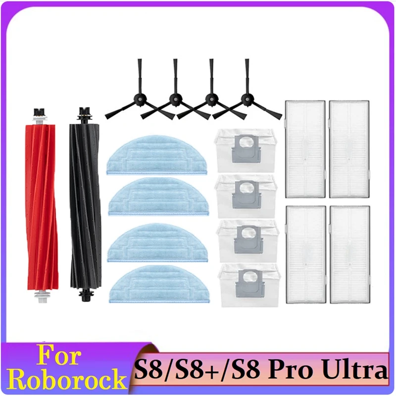 

Parts Accessories Kit For Xiaomi Roborock S8 Pro Ultra/S8+/S8 Vacuum Cleaner Filter Main Side Brush Mop Dust Bag B