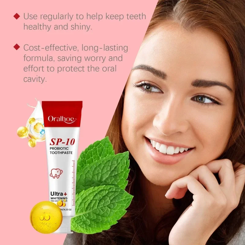 New SP-10 Probiotic Whitening Toothpaste Remove Plaque Stains Teeth Brightening Fresh Breath Toothpaste Oral Health Care 100g