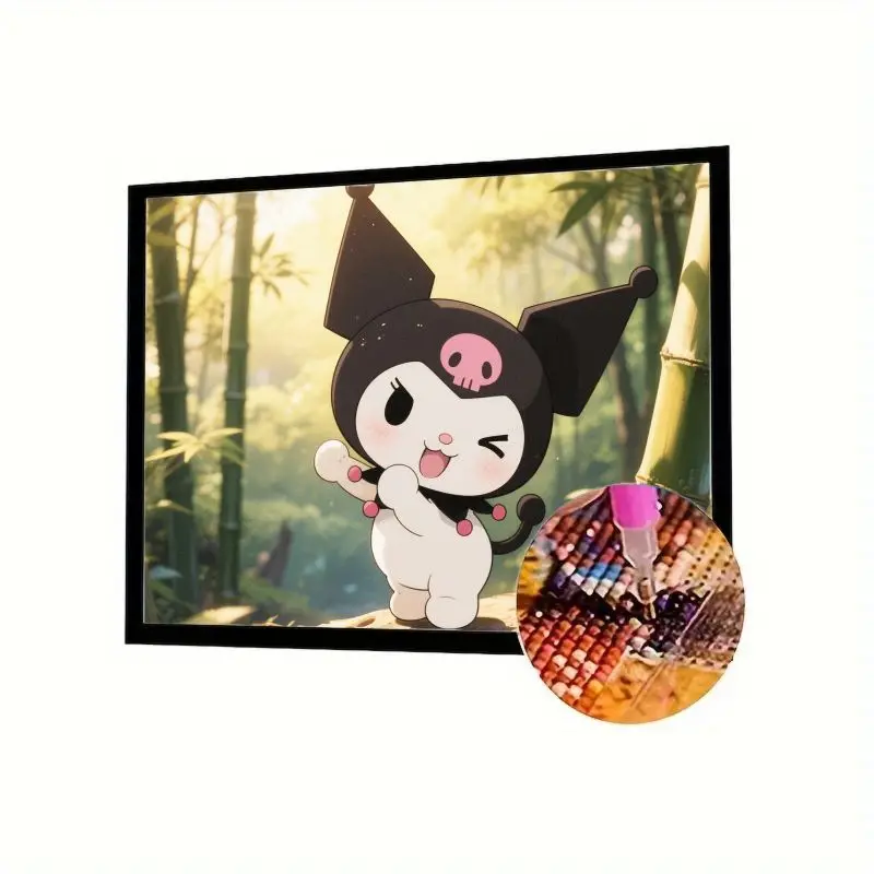 

Очаровательный набор для алмазной живописи Sanrio Kuromi в бамбуковом лесу 5D, 1 шт., полная дрель, круглая вышивка стразами, вышивка крестиком, ремесло