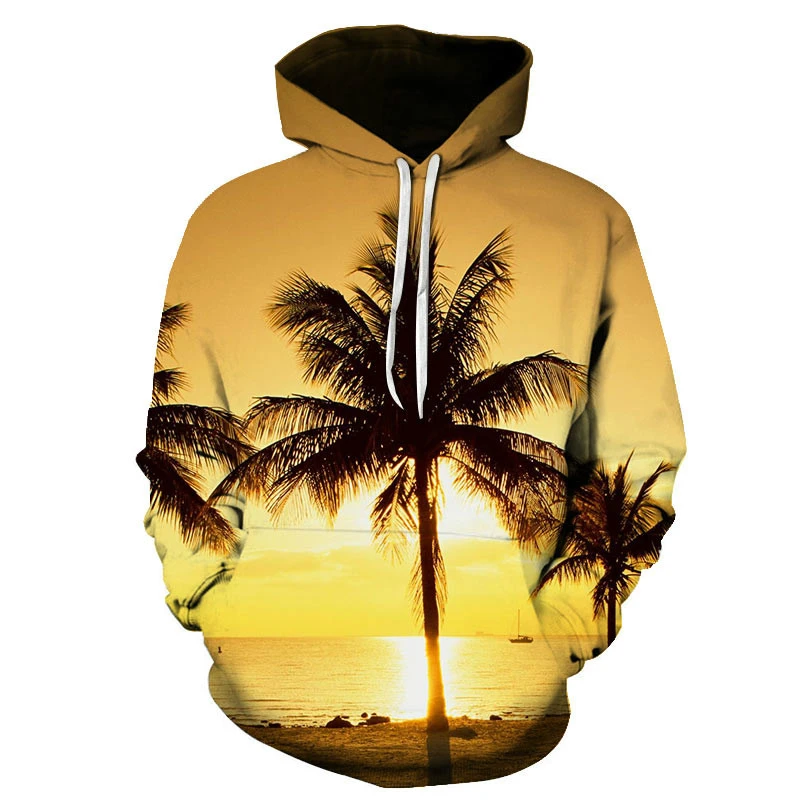 

Four Seasons Fun 3D Printed Casual Hoodie Men's Cool Sunshine Beach Street Hoodie Full Style Trendy Hawaiian Style Top