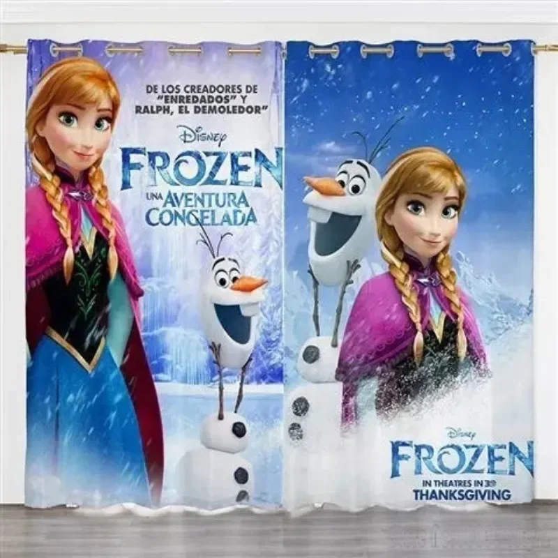 Disney Frozen Princess Super Combination Olaf Elsa Window Curtain 3D Print Blackout Curtains Living Room Bedroom Decor Kids Gift