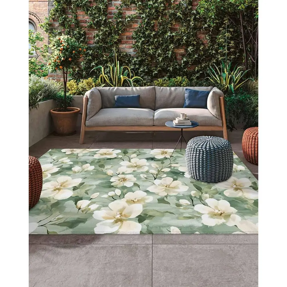 

Уличные коврики с акварельными цветами шалфея, нескользящие впитывающие коврики для патио, террасы и декора заднего двора