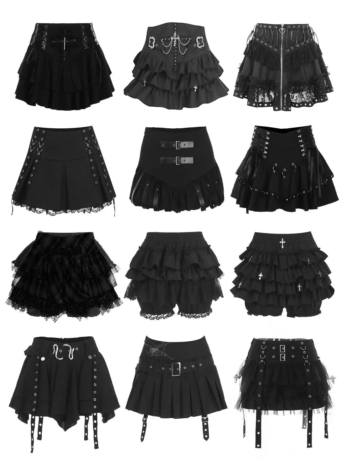 

Gothic Lolita High Waist Skirt Women's Design Sensual Punk Sle ort Skirt Streetwear Brand Unbranded A-Line Skirt