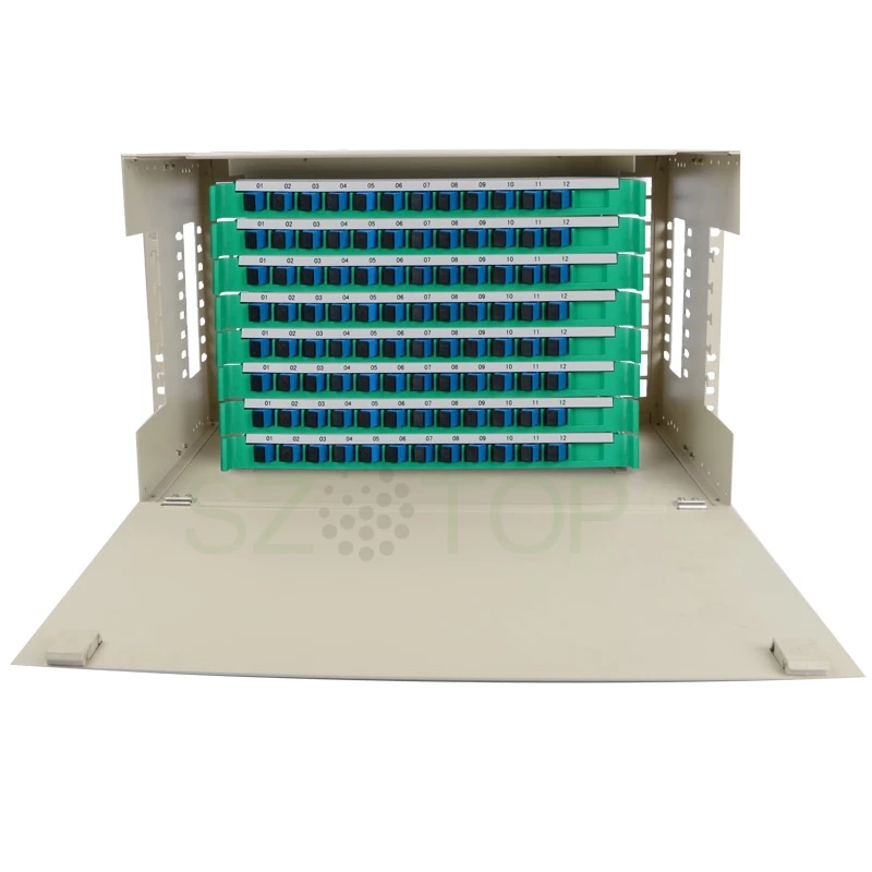 96 Core ODF OM1 OM2 OM3 OM4 19 inch Fiber Optic Distribution Frame FTTH Fiber Patch Panel Pigtail cold-rolled sheet customized