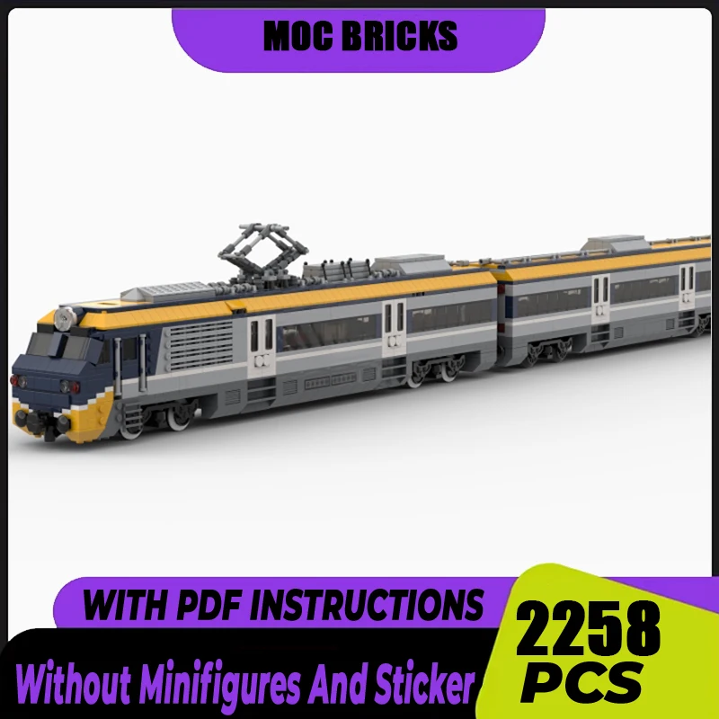 Railway Train Series Moc Building Bricks 1:48 scale Inspired Commuter Train Model Building Technology Modular Block DIY Toy Gift