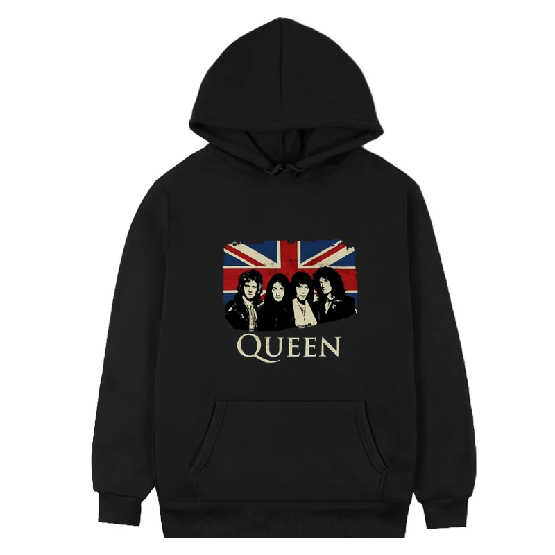 

Queen Band Trending Unisex Unique Cool Hip-hop Pair Popular Portrait Anime Hoodie Cartoon Gift Sweatshirts Comfortable Winter