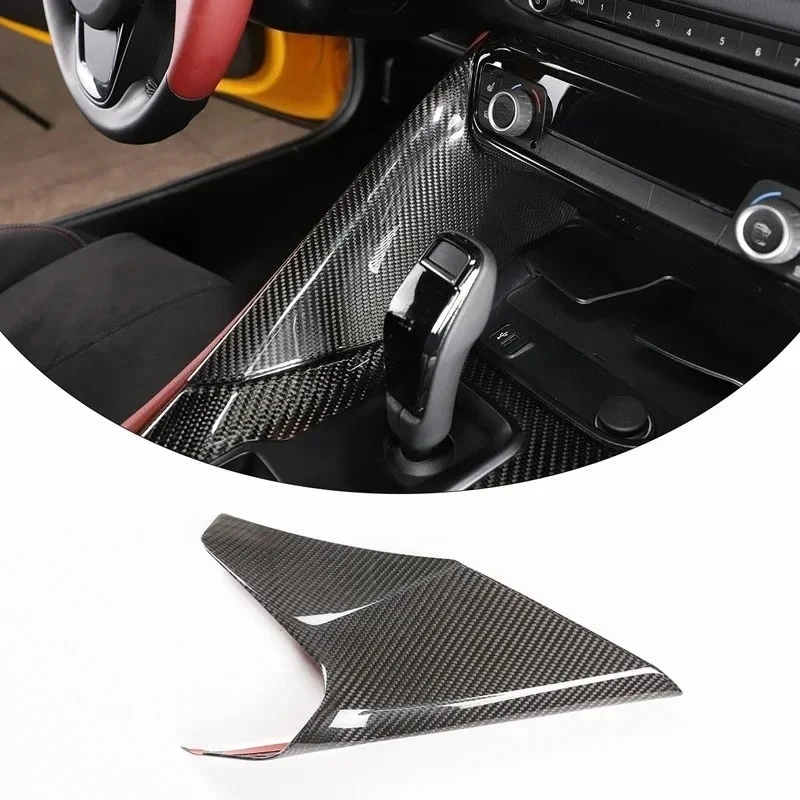 

Для TOYOTA GR Supra A90 A91 MK5 настоящее сухое углеродное волокно 19-2022 центральная консоль, боковая панель переключения передач, накладка, автоаксессуары