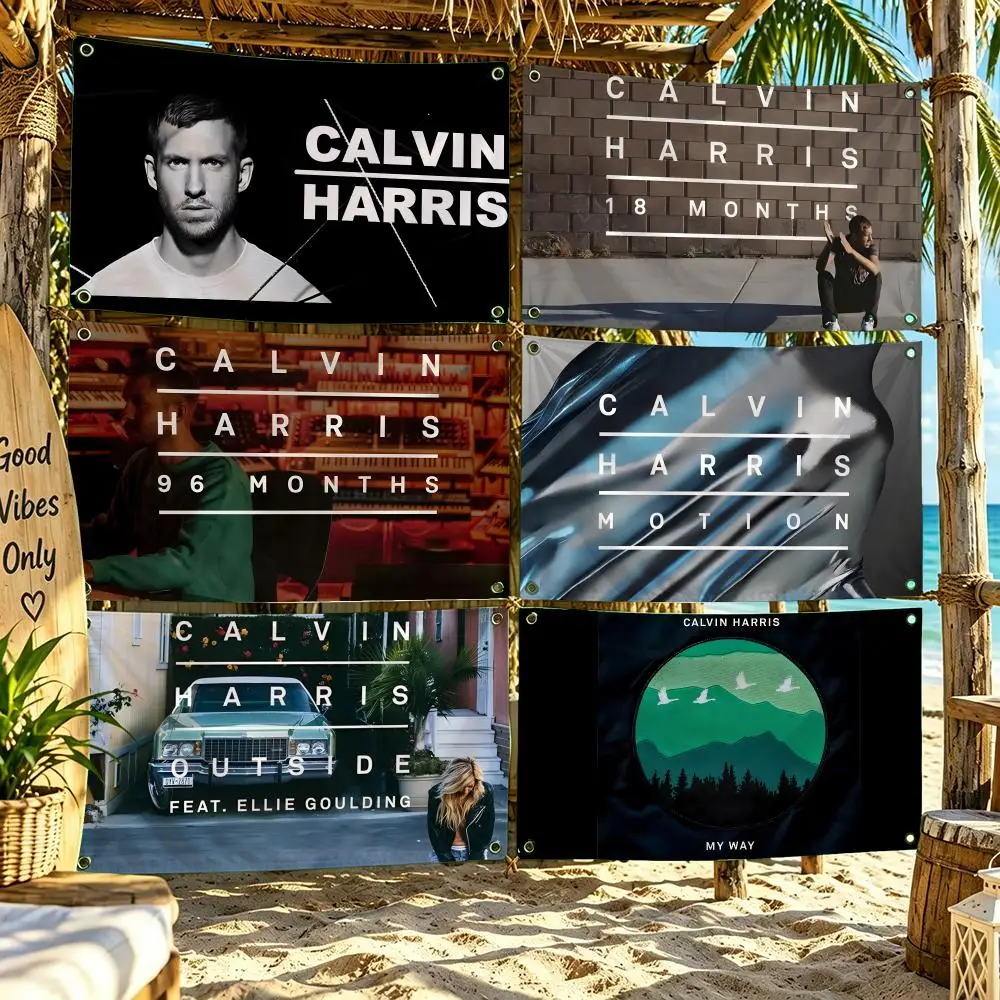 Calvin Harris Pop Flags For Outdoor Party Home Living Room Bar Bedroom Decoration Soft Durable Tapestry Skin-friendly
