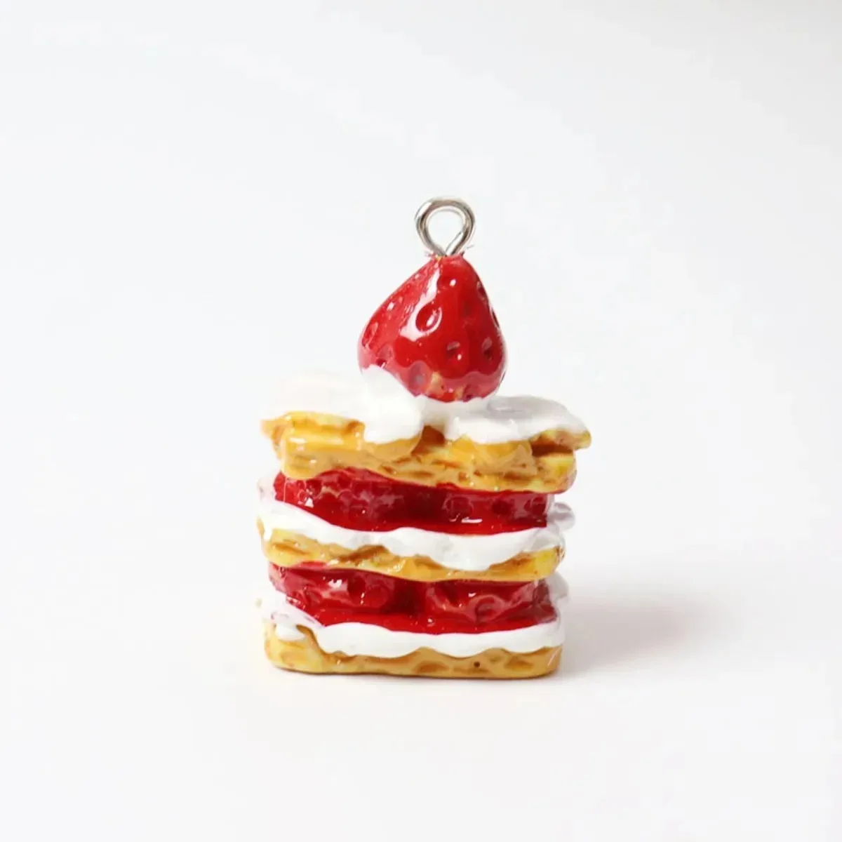 10 Pieces Mini Simulated Strawberry Cake Resin Pendants Cute Fruit Cake Charms For Handmade Earring Keychain Making