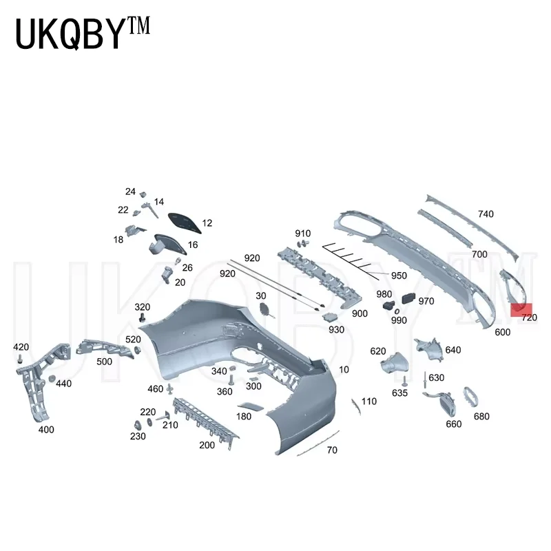 الجانب الخلفي الأيسر السفلي من الشريط الزخرفي W223 S 350 400 500 580 A2238855900 A2238856000 #2