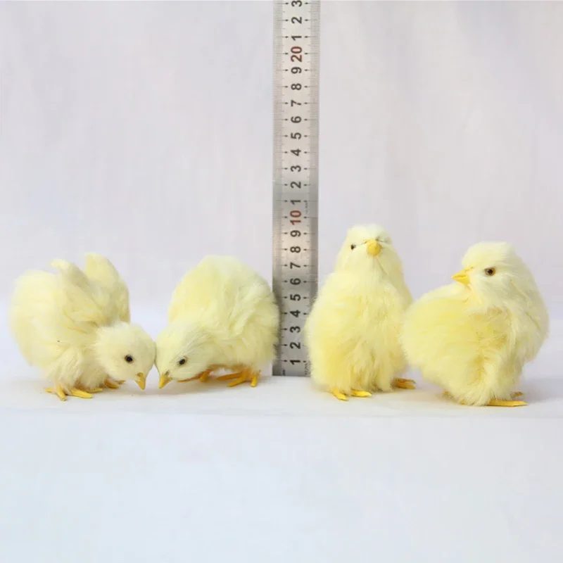 Easter Realistic Chick Decoration Plush Chick Figurine Simulation Chick for Kids DIY Miniature Chicken Garden Home Ornament