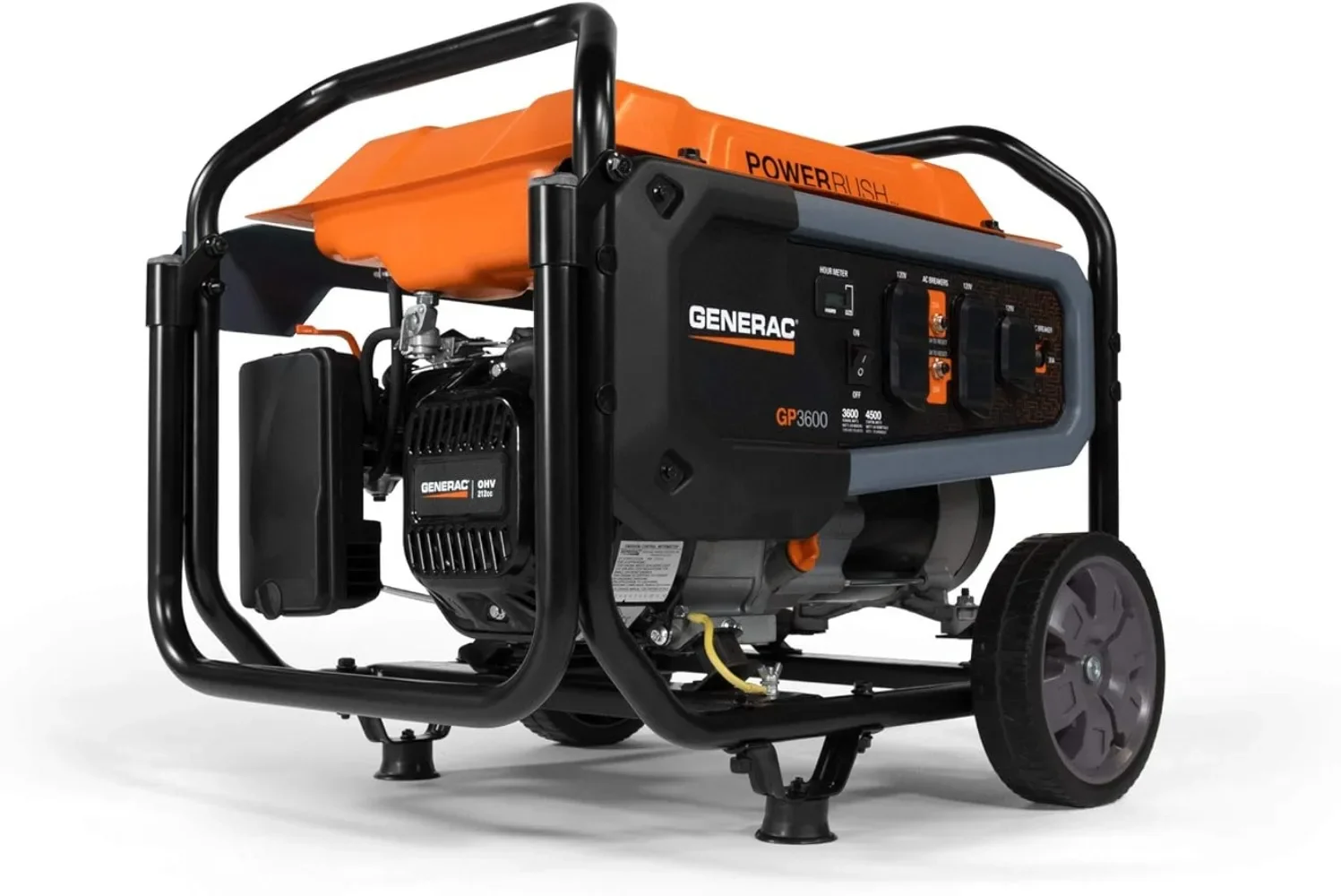 7678 GP3600 3,600-Watt Gas-Powered Portable Generator - Powerrush Advanced Technology -Durable Design and Reliable Power