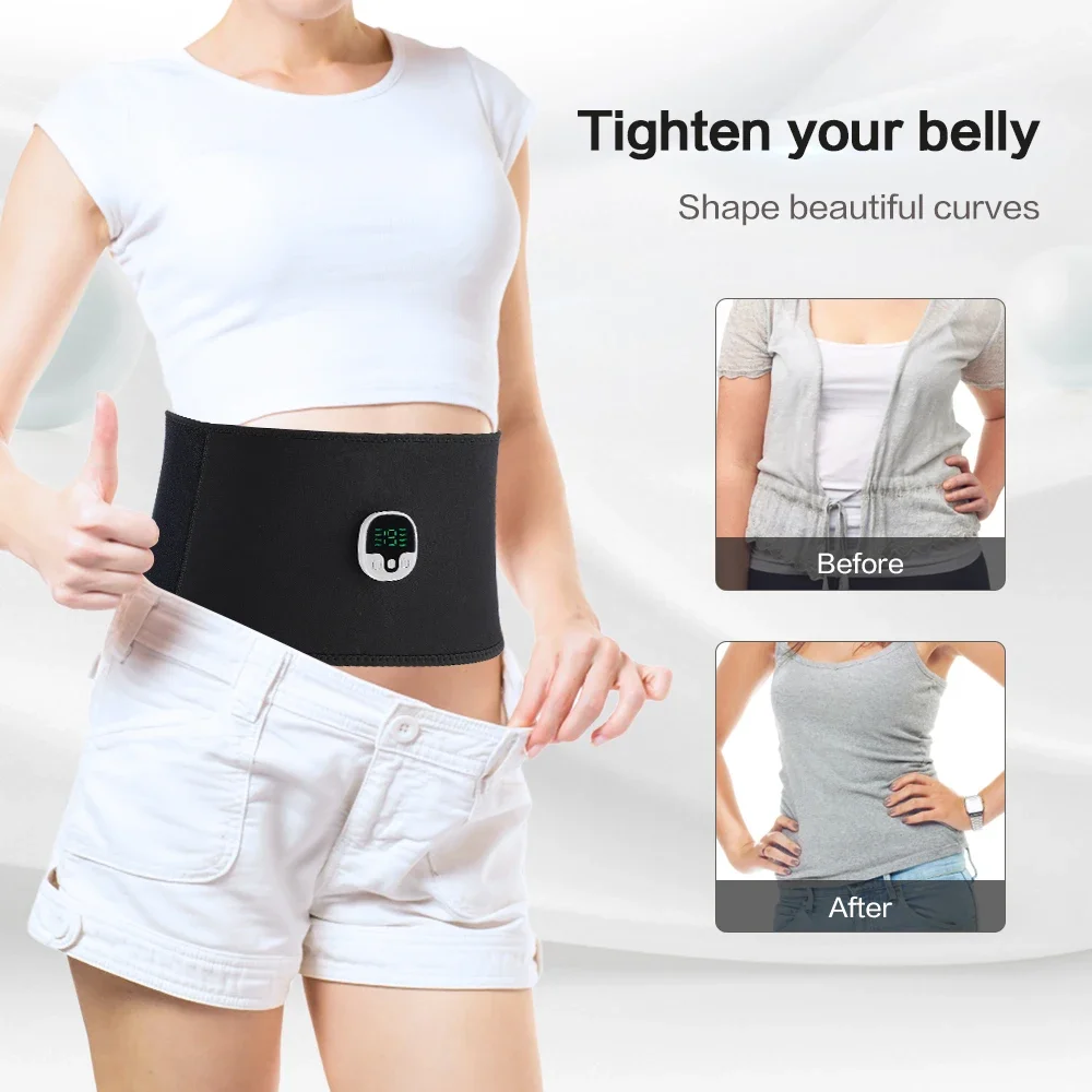 

EMS Massage Belt Electric Abdominal Trainer Fitness Vibrating Belt Waist Massager Muscle Trainer Weight Loss Slimming Belt