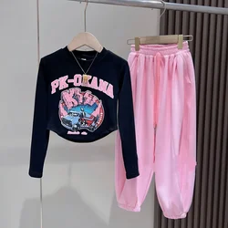 Single/Set Girls' Spring Suit Set 2023 New Mid sized and Big Children's Spring and Autumn Long Sleeve Bottom Shirt and Pants