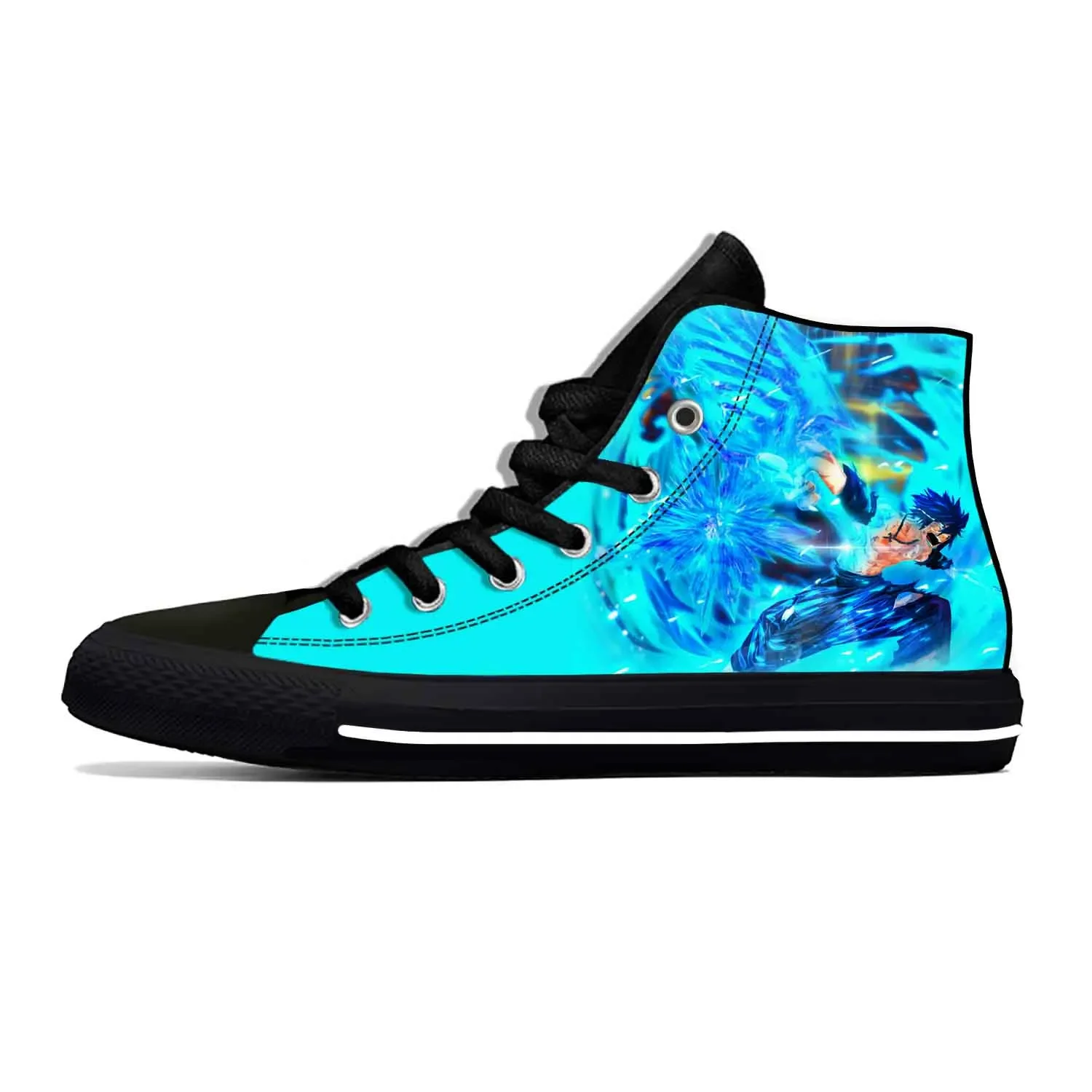 Hot Anime Cartoon Fairy Tail Gray Fullbuster Casual Shoes High Top Lightweight New Board Shoes Breathable Men Women Sneakers