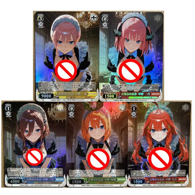 

5 шт./компл. квинтэссенция квинтуплетов Nakano Ichika Maid Series DIY самодельная цветная флэш-карта аниме игра коллекционная карта подарок