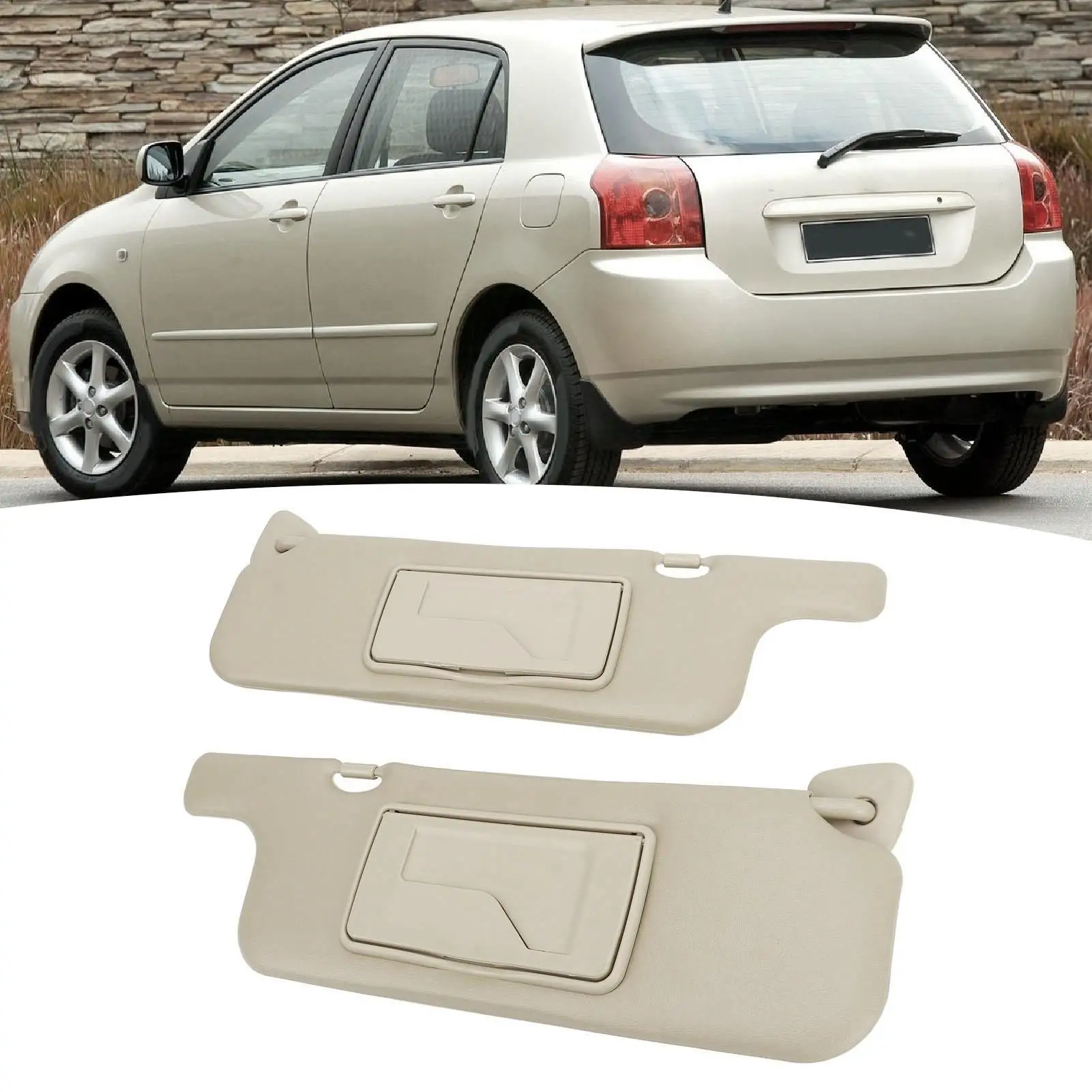 Car Sun Visor Durable Simple Installation Reliable Mirror Sun Shielding UV Blocking Scratch Resistant for corolla 2001 To 2007