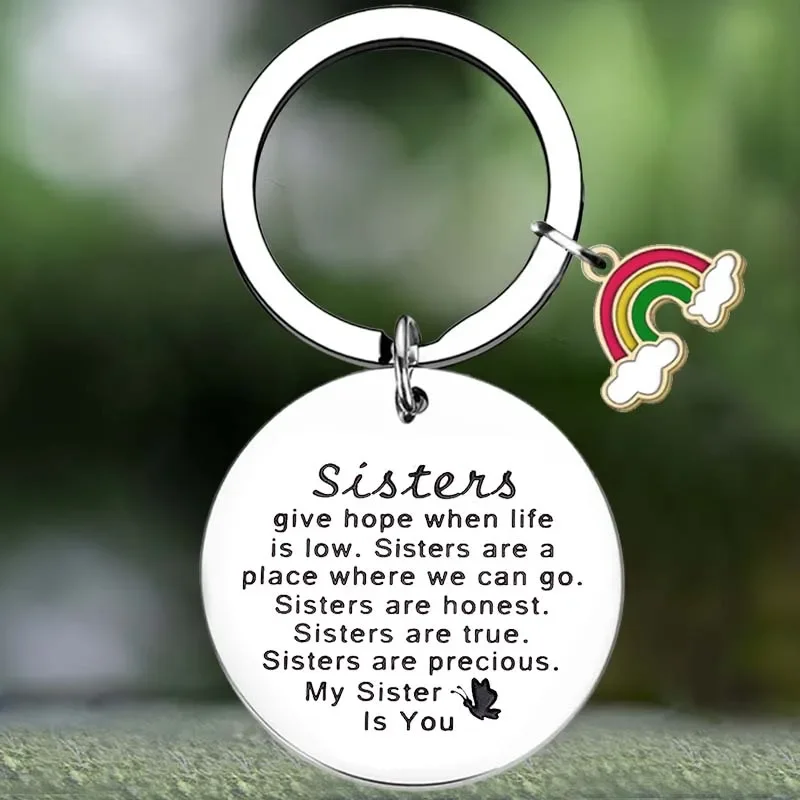 Cute Big Little Soul Sister Best Friend Gift Keychain Sisters Gifts from Sister Key Chain Pendant Jewelry Teen Girls Gifts