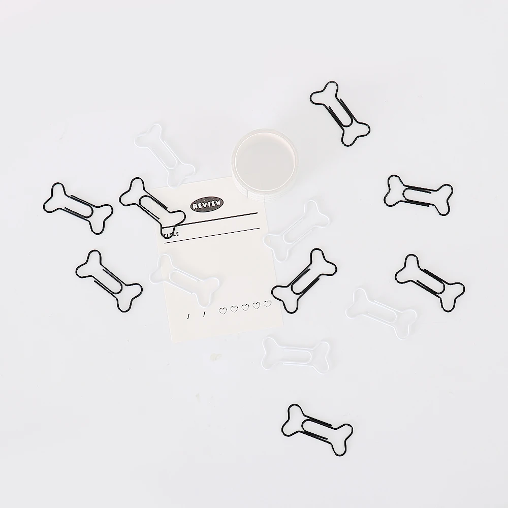 Imagem -03 - Criativo Clipes de Papel Osso Nota Forma Metal Paperclip no Livro Papel Estudantes Papelaria Escritório Escola Encadernação Suprimentos 20 Pcs