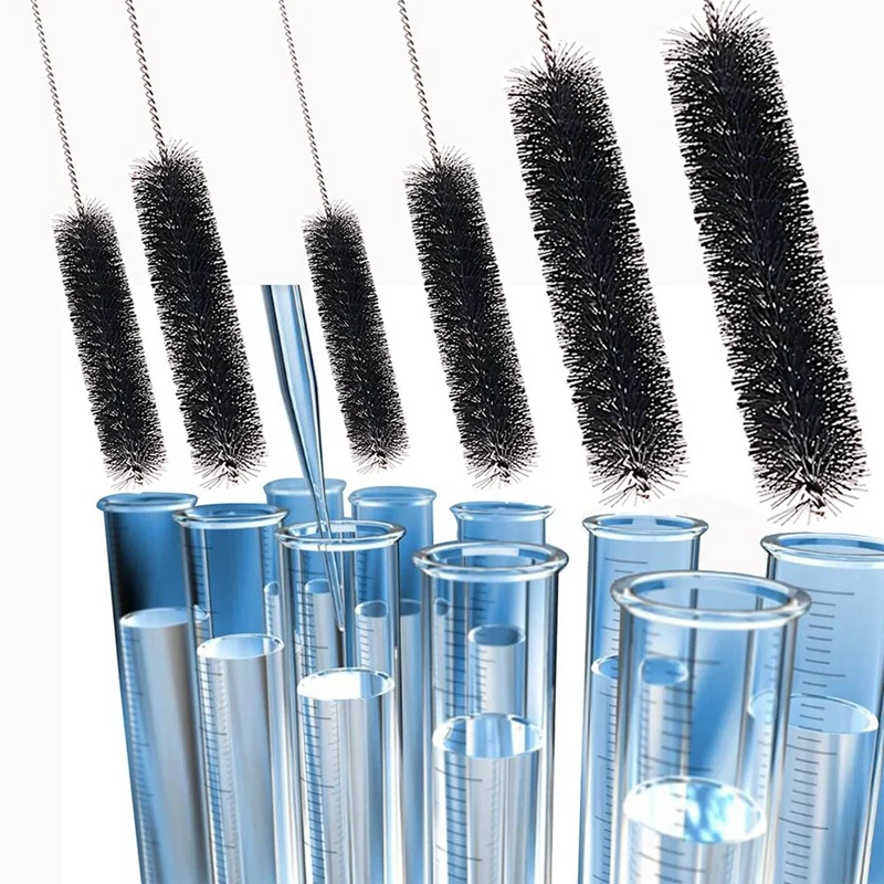 10Pcs Nylon Cleaning Brushes Set With Loop Glasses Keyboards Jewelry Pipe Parts (Black)