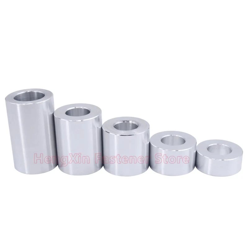 OD 30mm ID 10.2/12.2/14.2mm Aluminum Alloy Bushing Washer Unthreaded Round Hollow Standoff Spacer Gasket Sleeve Length 2-50mm