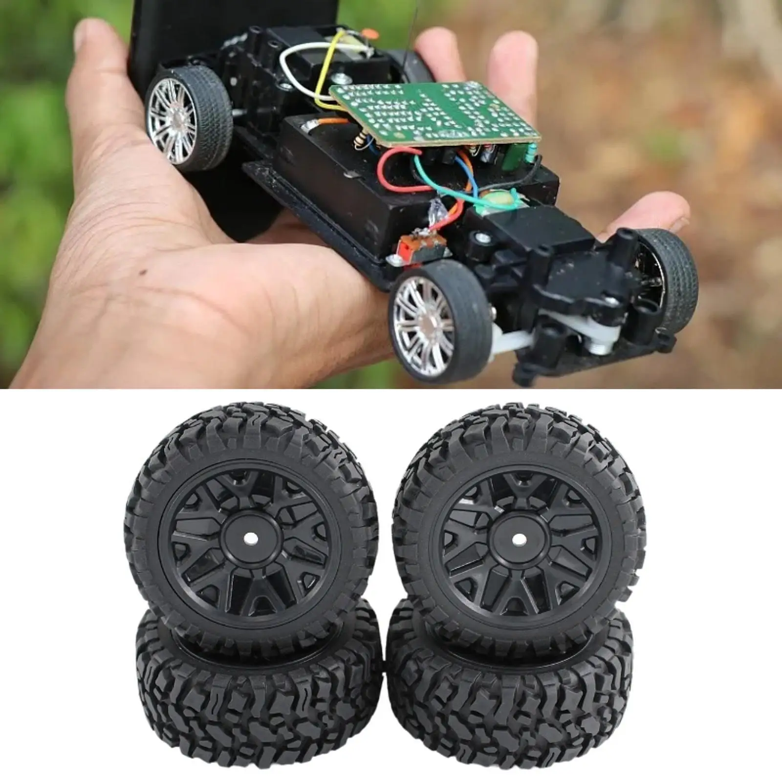 4x 1/12 1/14 1/16 RC Wheels and Tires RC Spare Parts Rubber RC Vehicle Scale