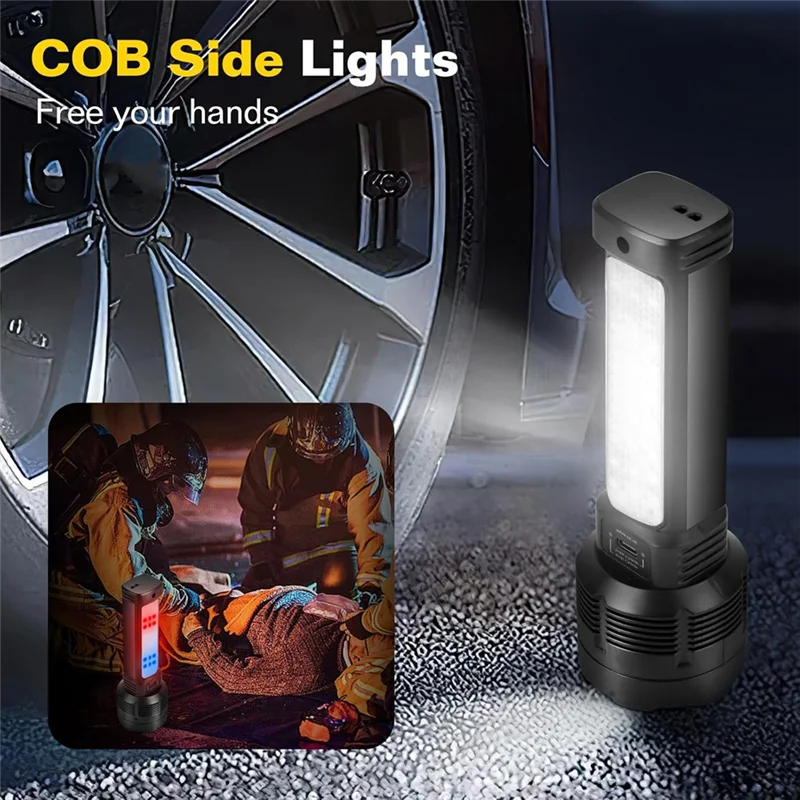 

ABKY-Rechargeable LED Flashlight Solar 2 Pack For Home Use Camping Hiking,Emergencies Adventures