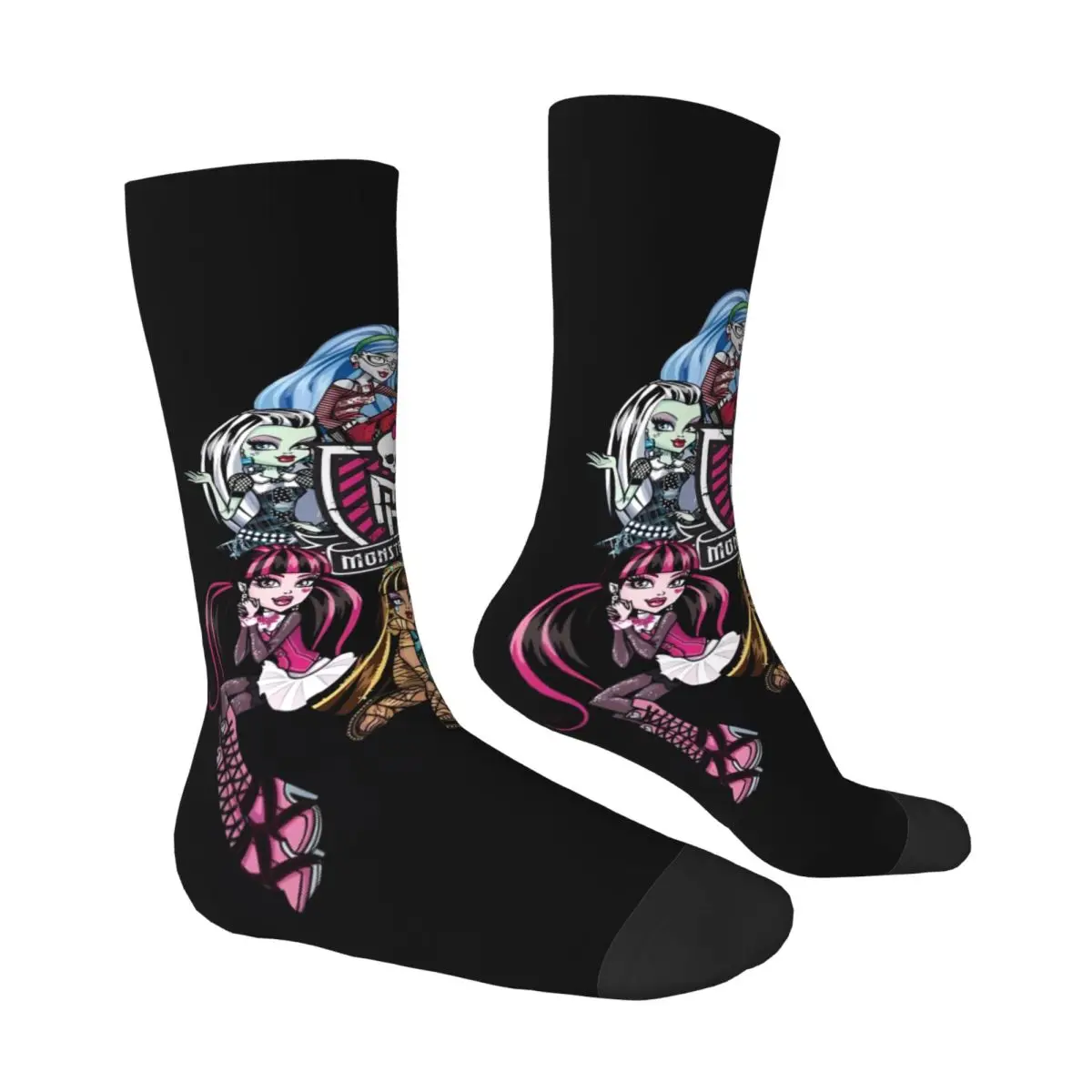 Calcetines Monster High de Anime, medias góticas de otoño, calcetines antideslizantes para hombre, calcetines deportivos estampados de calidad para correr