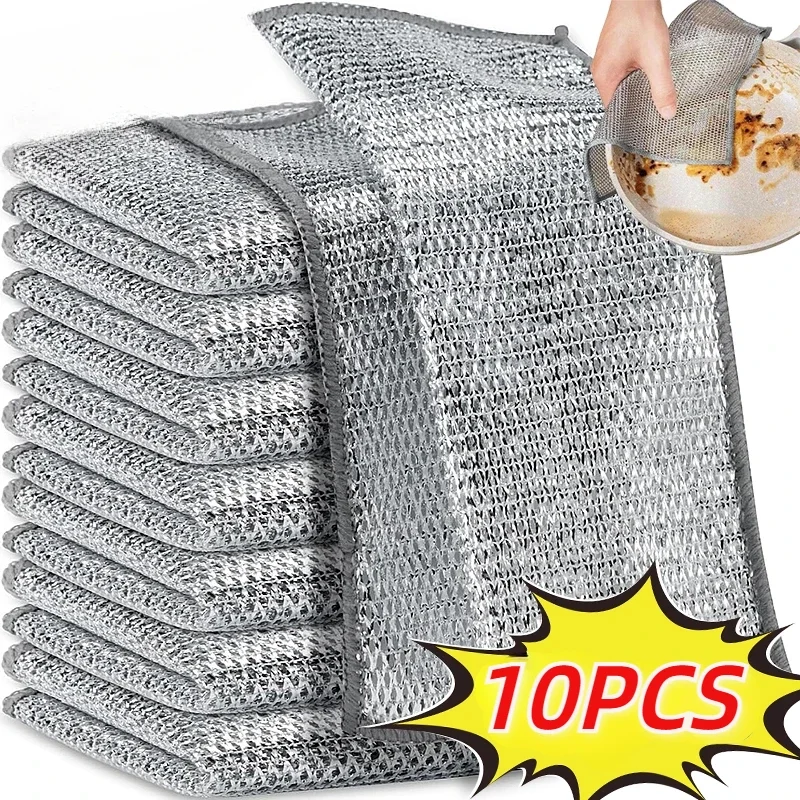 

Двусторонняя серебристая тканевая салфетка для мытья посуды, впитывающая, не оставляющая жирных следов, для удаления масла, для уборки дома и кухни