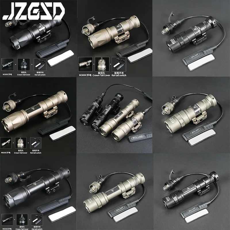 

Airsoft Tactical SF M300 M600 Outdoor Hunting Scout Light M600 M300 White Light LED Flashlight Fit 21mm Picatinny Rail