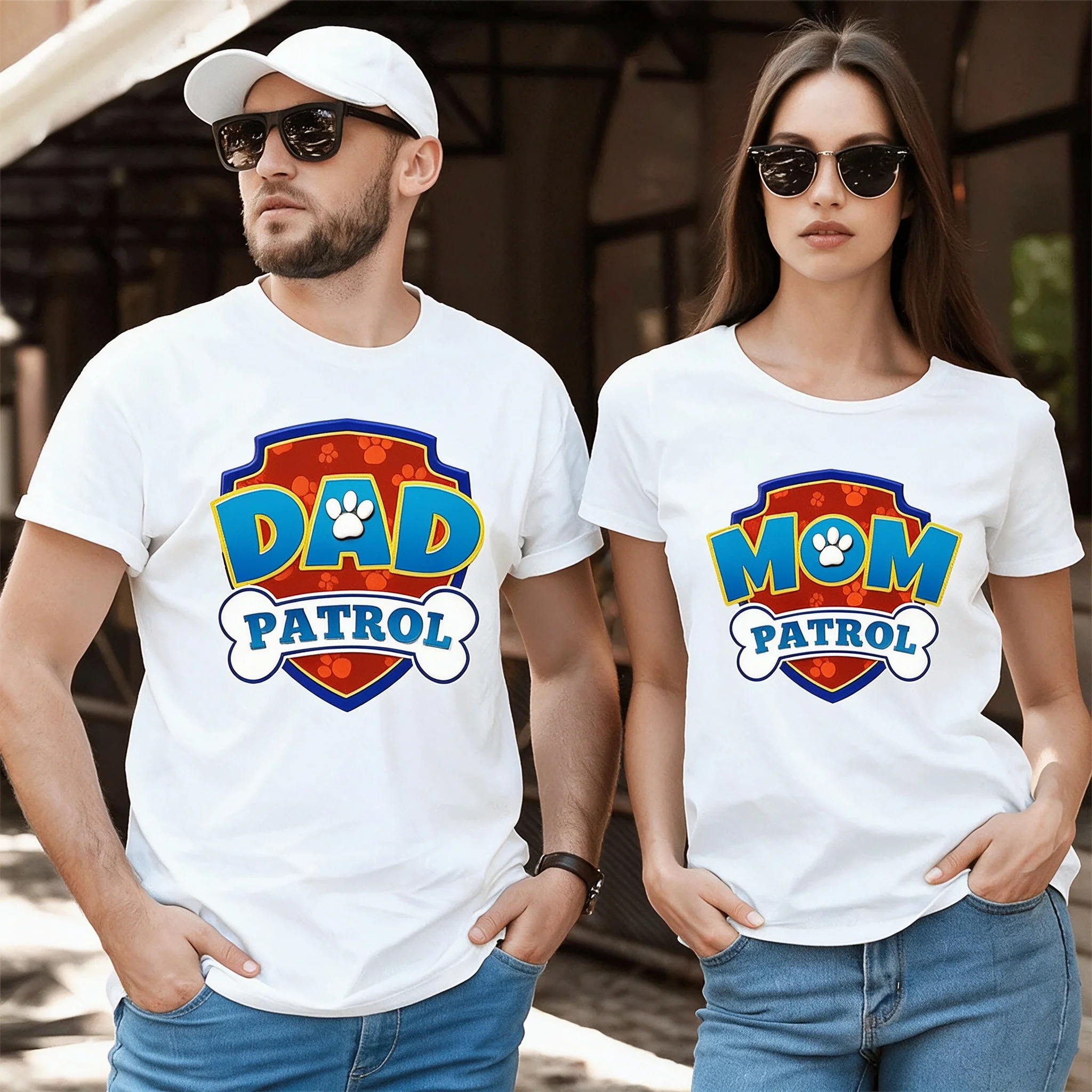 Paws Patrols – T-Shirt pour homme et femme, vêtements d'été pour parents et enfants, vêtements de famille, dessin animé, cadeaux d'anniversaire