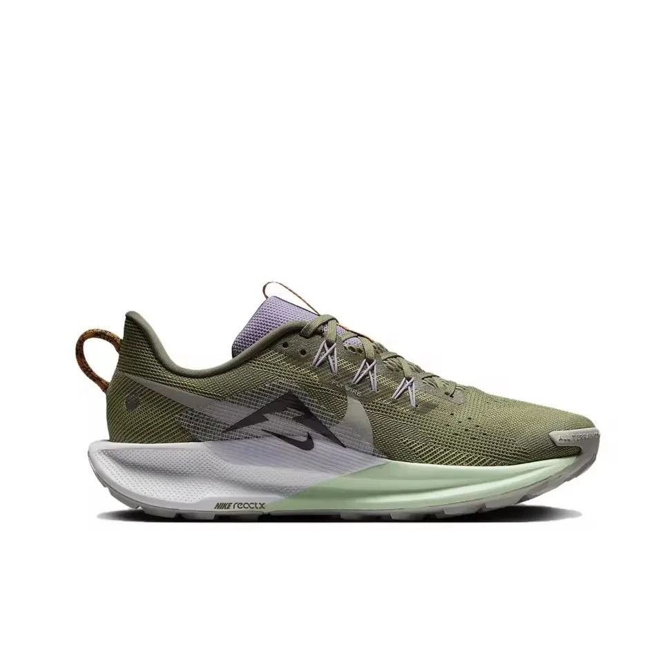 Nike Pegasus Trail 5 Low Men's and Women's Sneakers Lightweight cushioning running shoes Comfortable and wearable army green