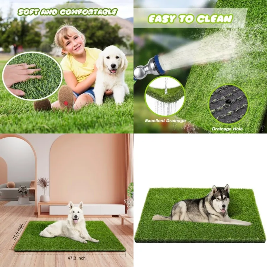 

Artificial Grass, Professional Dog Grass Mat, Potty Training Rug and Replacement Turf Outdoor Rug Patio Lawn Decoration, Easy t