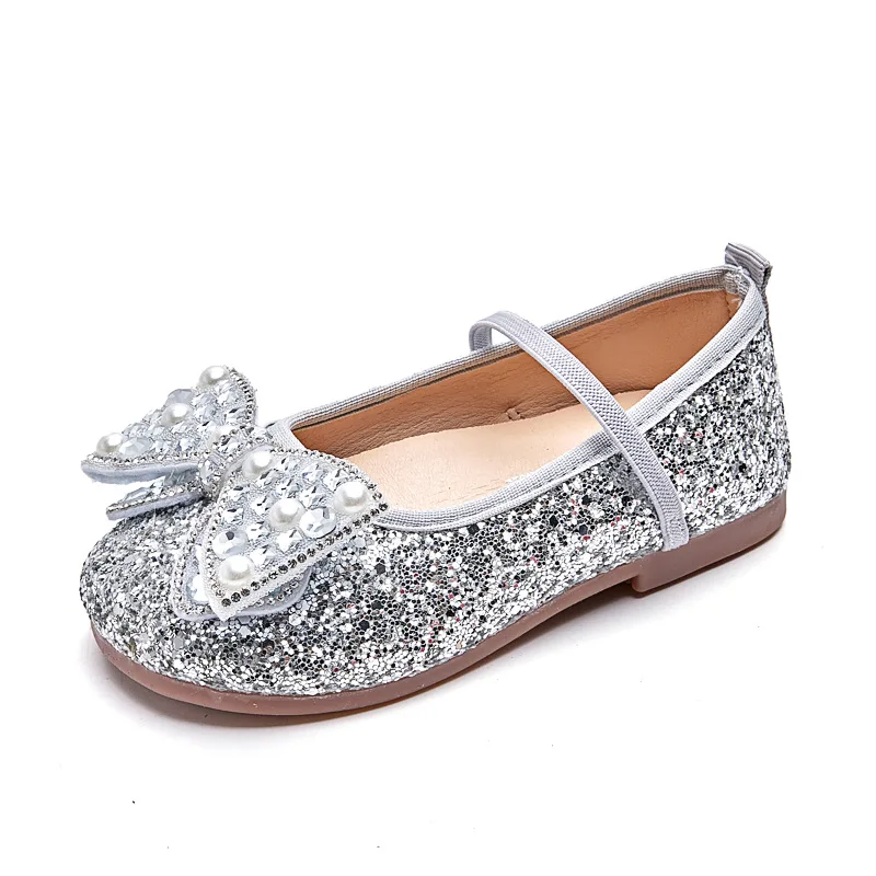 Loafers Child Soft Sole Dancing Party Princess Footwear Mermaid Purple Glitter Ballet Shoes Kids Girls