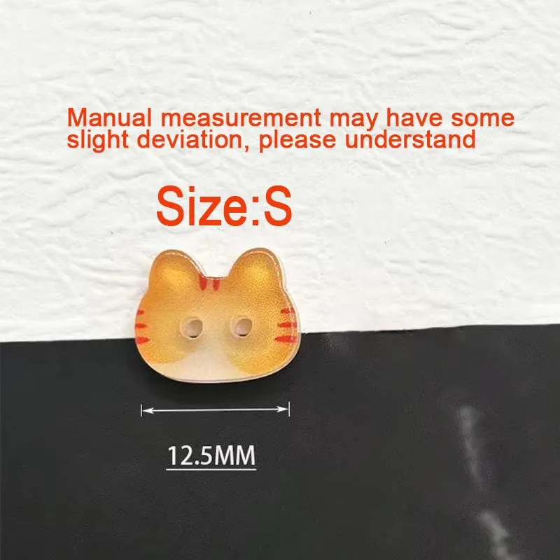 20 Stück niedliche Katzen-Knöpfe mit zwei Augen, 12 mm, bunte Cartoon-Katzen-Harzknöpfe, DIY-Knöpfe für Kinderkleidung, Hüte, Socken – Detail 3